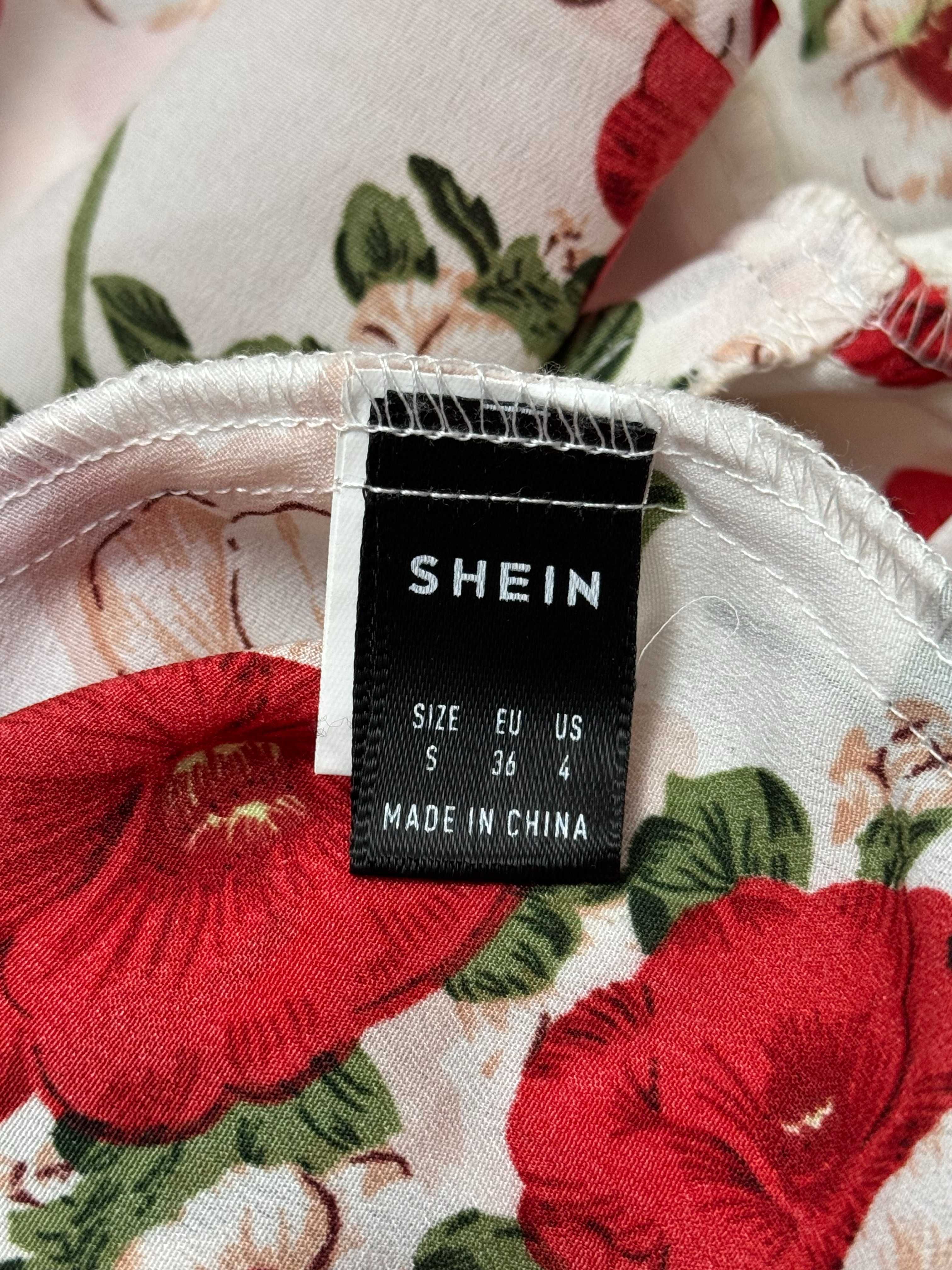 Kombinezon letni krótki kwiaty floral oversize kombinezonik Shein S 36