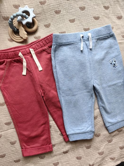 F&F spodenki dresowe błękitne malinowe 74