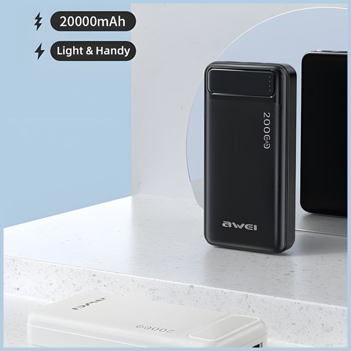 AWEI PowerBank P6K 20000mAhczarny/black 2xUSB/PD/Micro-USB