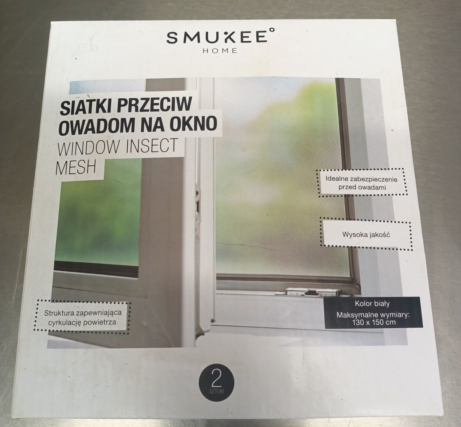 Smukee siatki przeciw owadom na okno 130x150cm