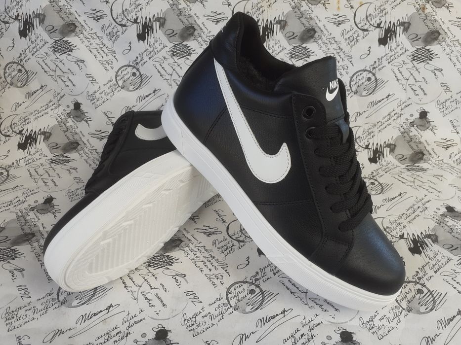 NIKE TOTAL мужские зимние кожаные кроссовки на меху красовки мех