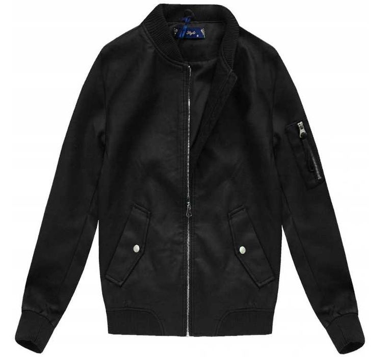 kurtka r. L-XL wiosenna jesienna , czarna bomberka, pilotka damska