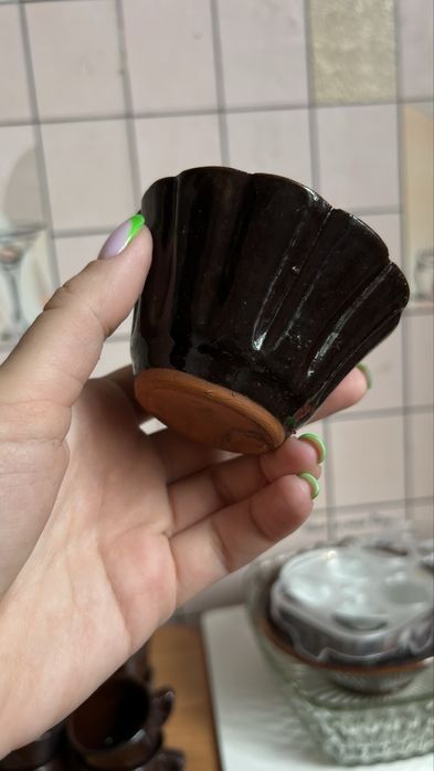 Винтажный кофейный набор, керамика, 6 персон