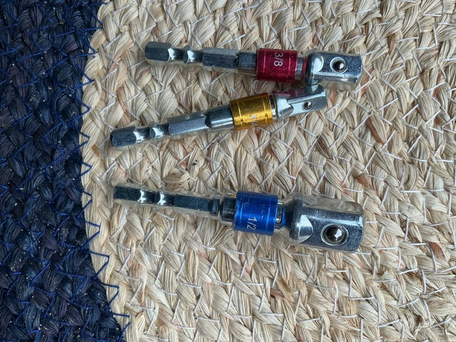 Набор 3шт переходников адаптеров шестигранка 1/4 квадрат 1/4 3/8 1/2