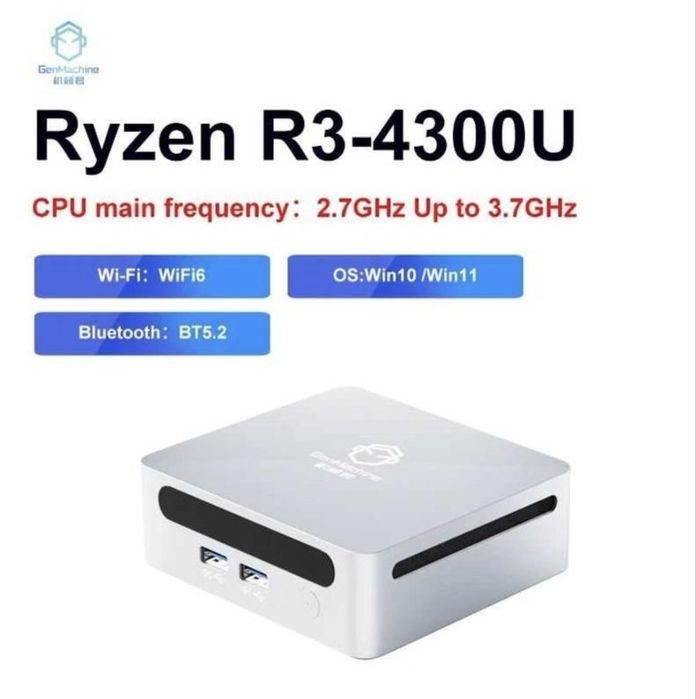 Мини ПК GenMachine REN4000 AMD Ryzen 3 4300U (8/128Gb,WiFi6,BT5.2)