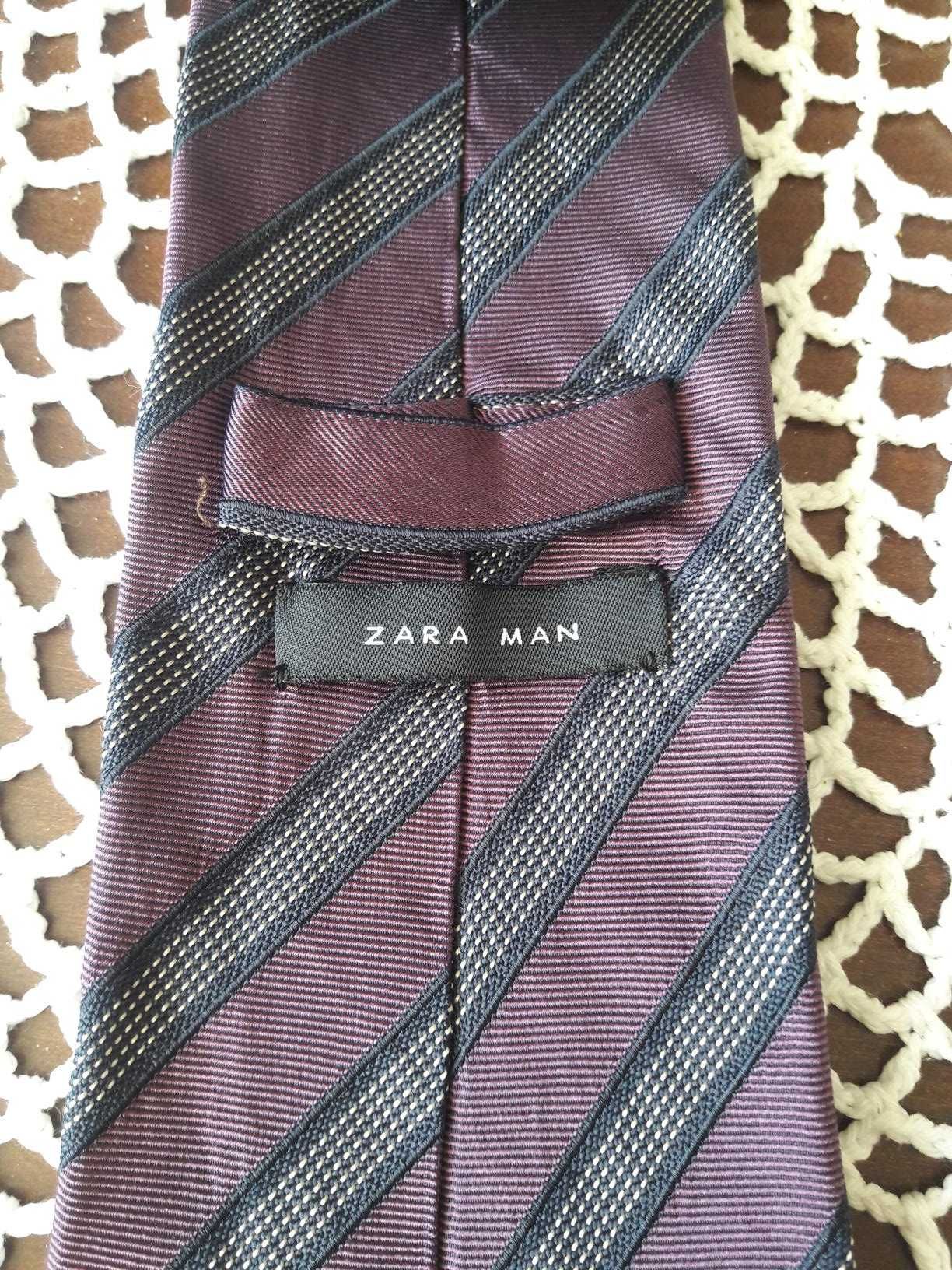 Krawat ZARA MAN - 9 cm - fioletowy