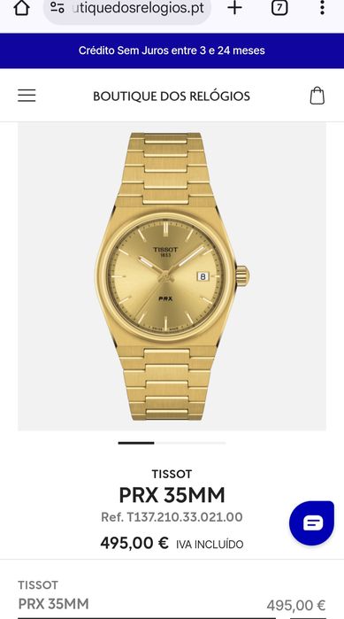 Tissot PRX dourado novo