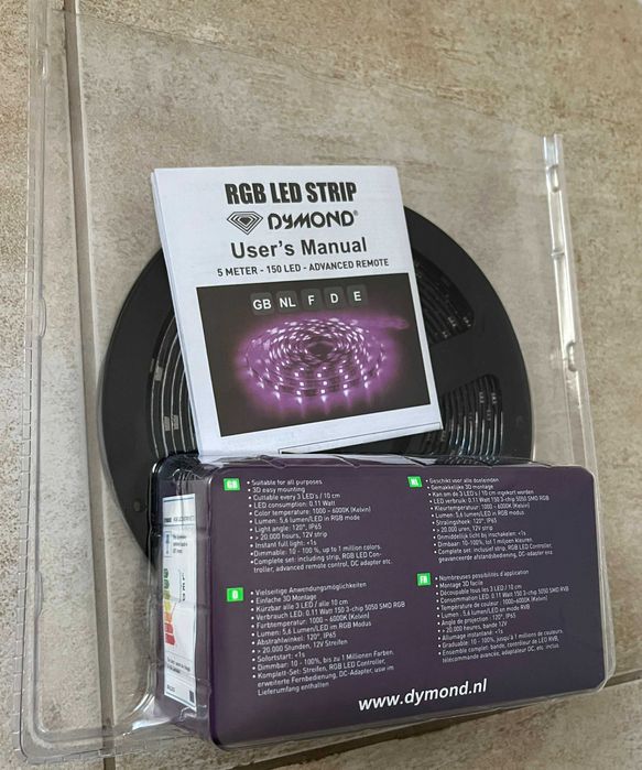 Taśma led wodooporna RGB 5m z pilotem, 3 led na 10cm