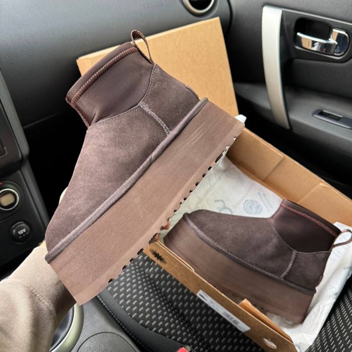 Жіночі уги на платформі з резинкою UGG Dipper Boots Brown Premium