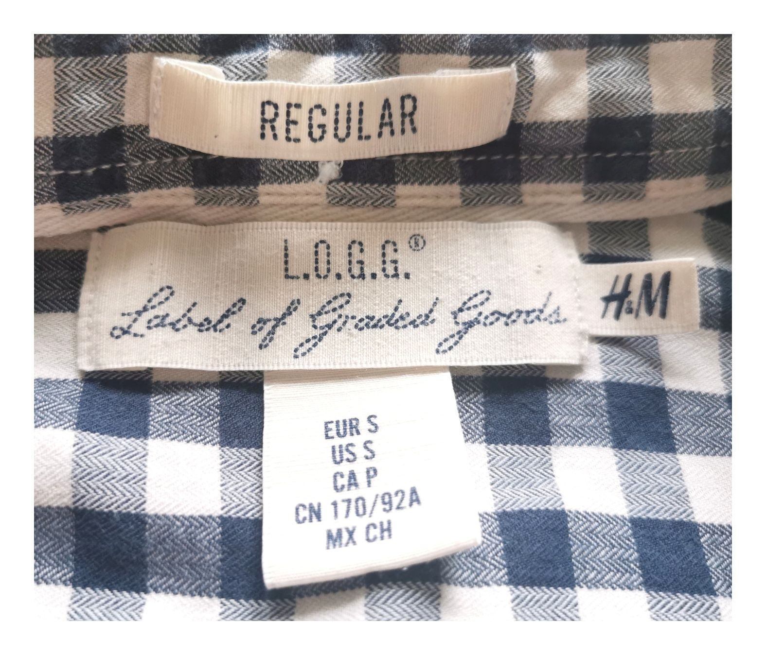 Koszula w kratkę H&M (S/36) #męska #unisex #granatowa