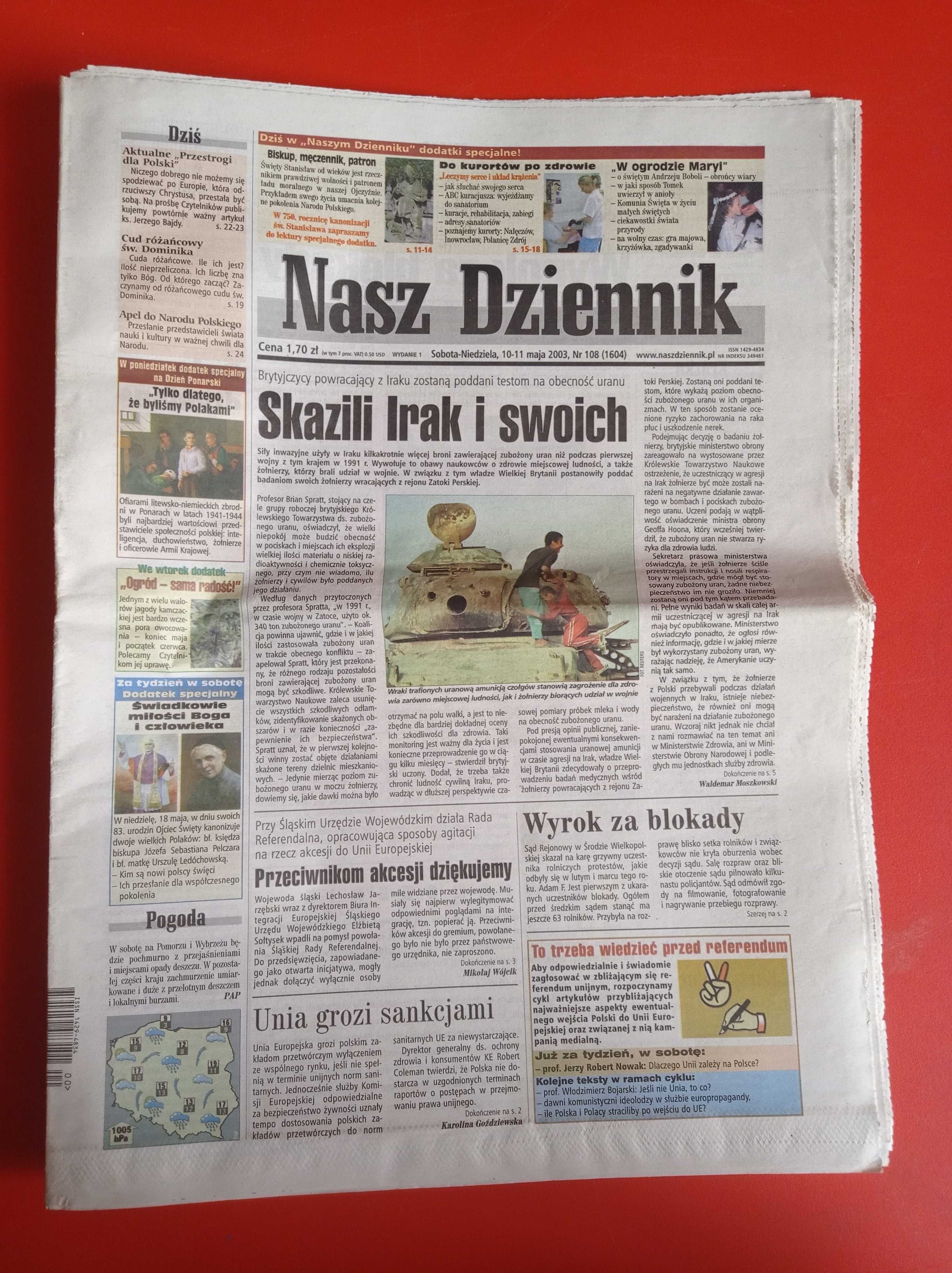 Nasz Dziennik, nr 108/2003, 10-11 maja 2003