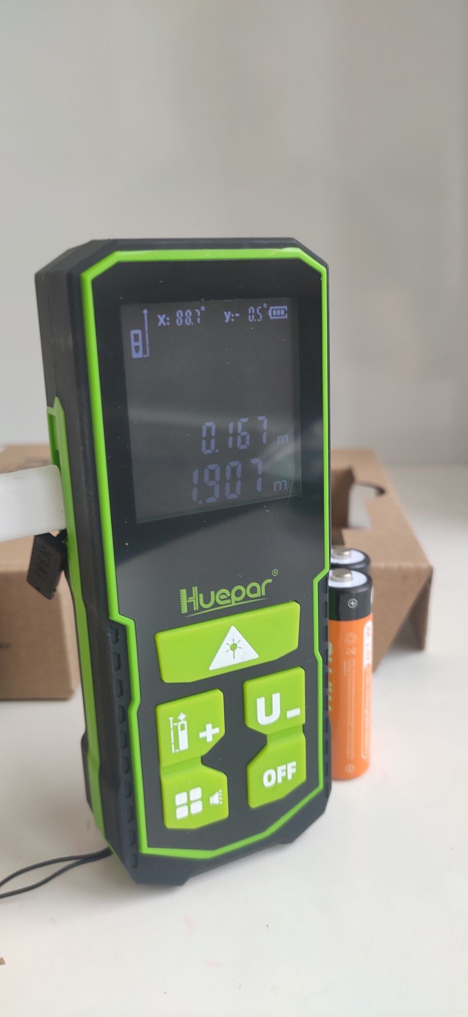 Лазерный дальномер HUEPAR S120 рулетка 120м Type-C +Eneloop AA*2шт.