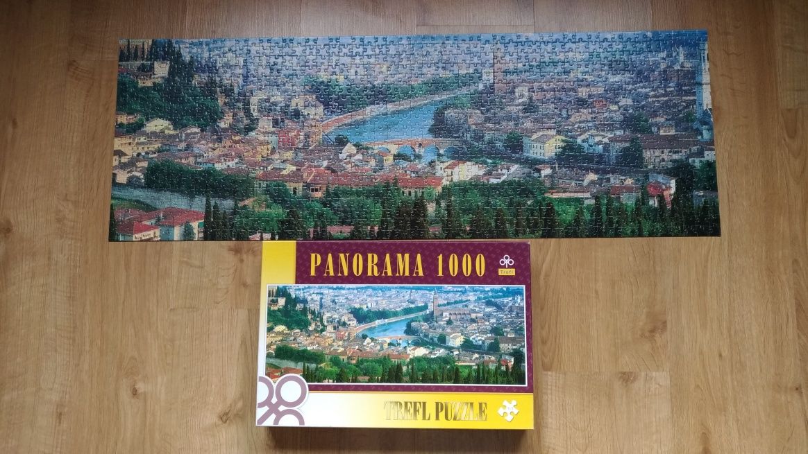 JAK NOWE - Panoramiczne puzzle Trefl 1000 sztuk - Włochy.