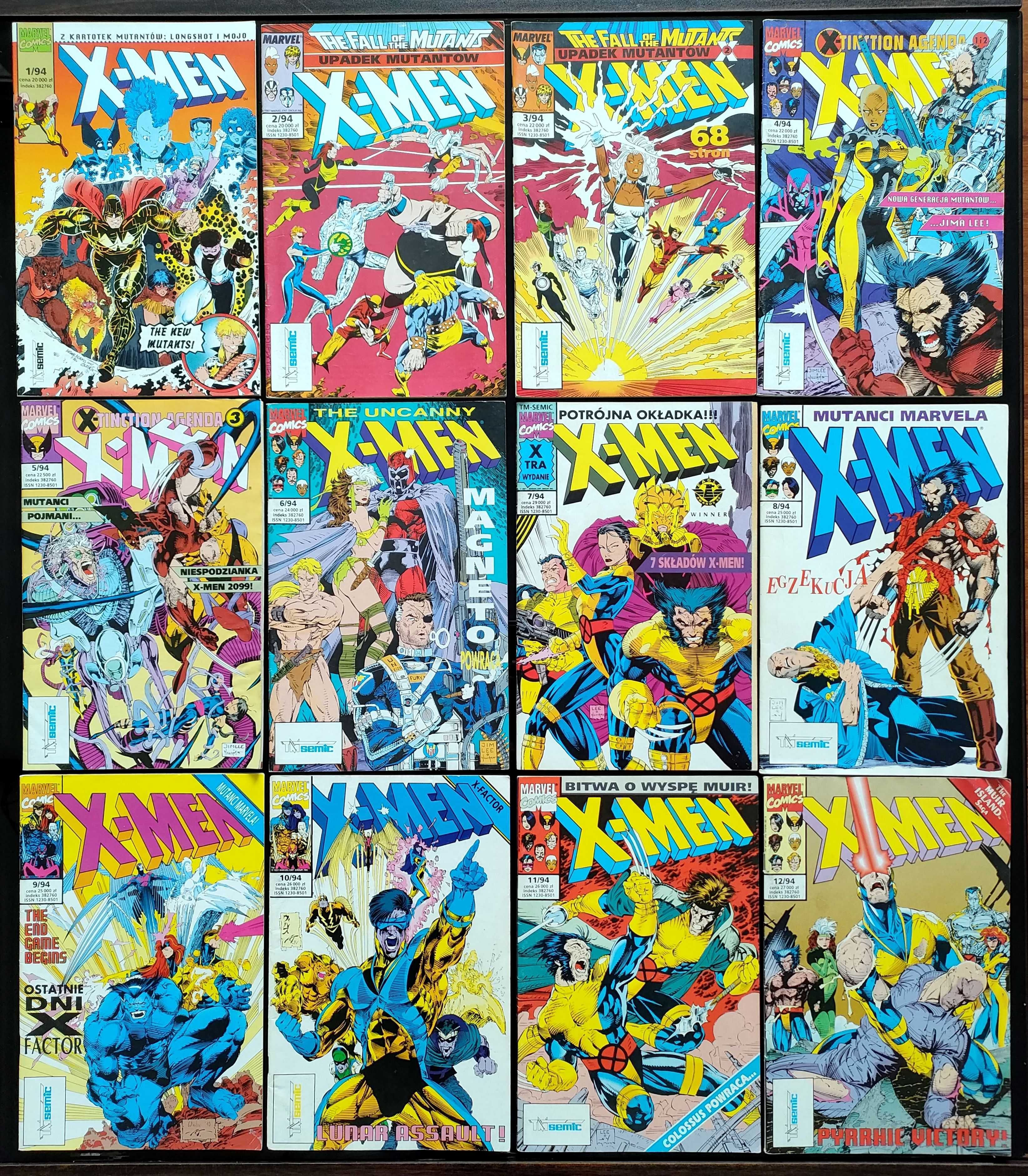 Komiksy X-Men - rocznik 94 - TM-Semic - 12 komiksów (komplet)
