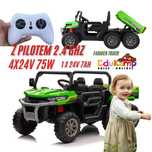 MOCNE Auto na akumulator dla dziecka 24V Farmer 4x75W DWUOSOBOWE