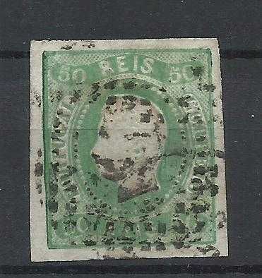 Selos portugueses - 1 selo 50 Reis de D. Pedro V – 1866 a 1867