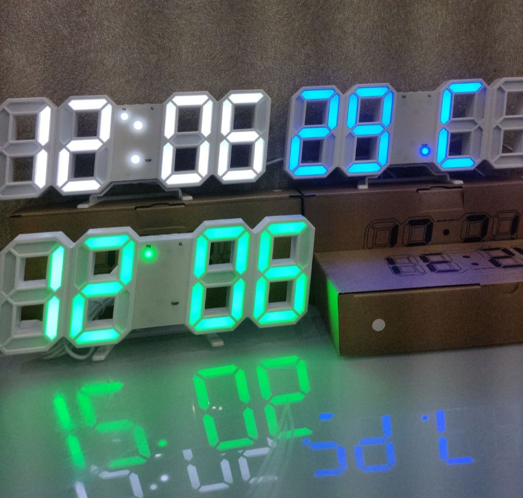 Электронные 3d Led часы с будильником и термометром Ly 1089