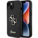 Etui Guess Glitter Script Big 4g na iPhone 15 - czarne