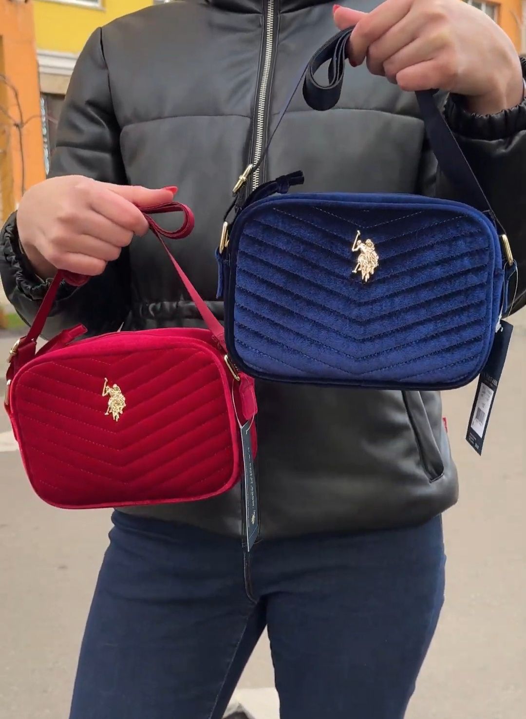 Жіноча бархатна сумка кросбоді Crossbody U.S. POLO ASSN. Оригінал