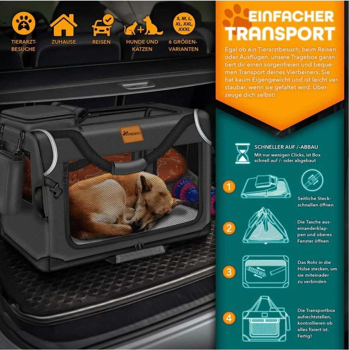 Transporter torba dla psa kota szara roz.XL 83x58x58cm mata do lizania