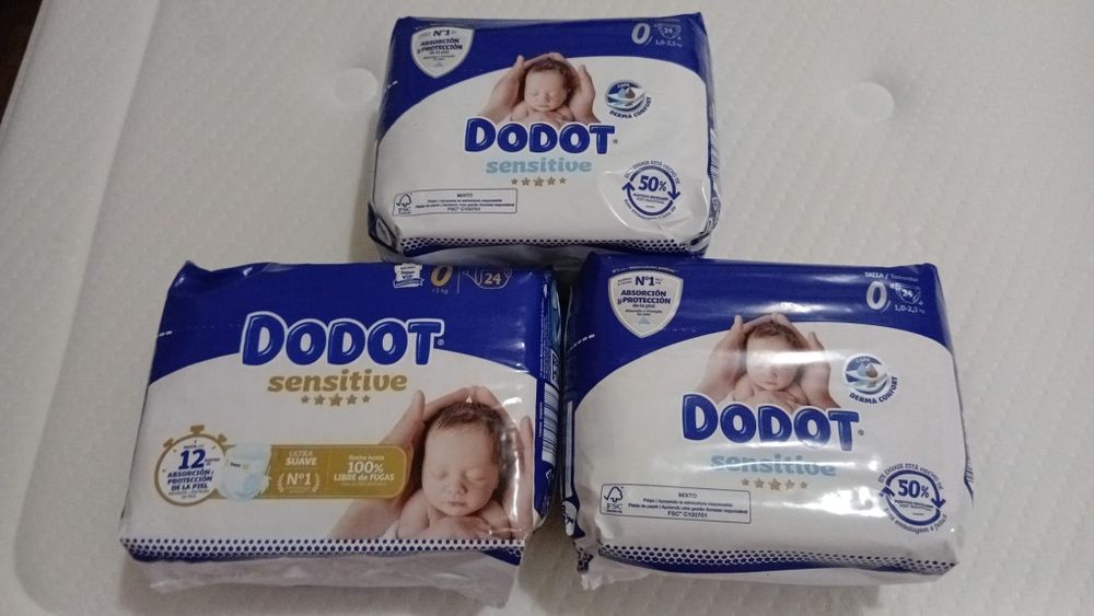 3 pacotes fraldas dodot