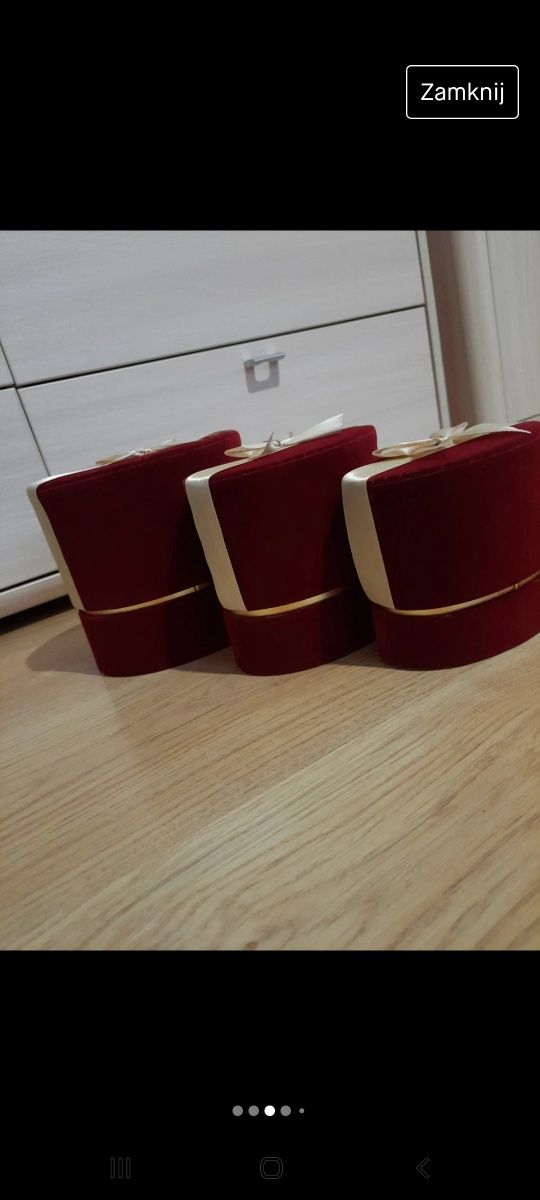 Pudełka prezentowe welurowe 3 szt