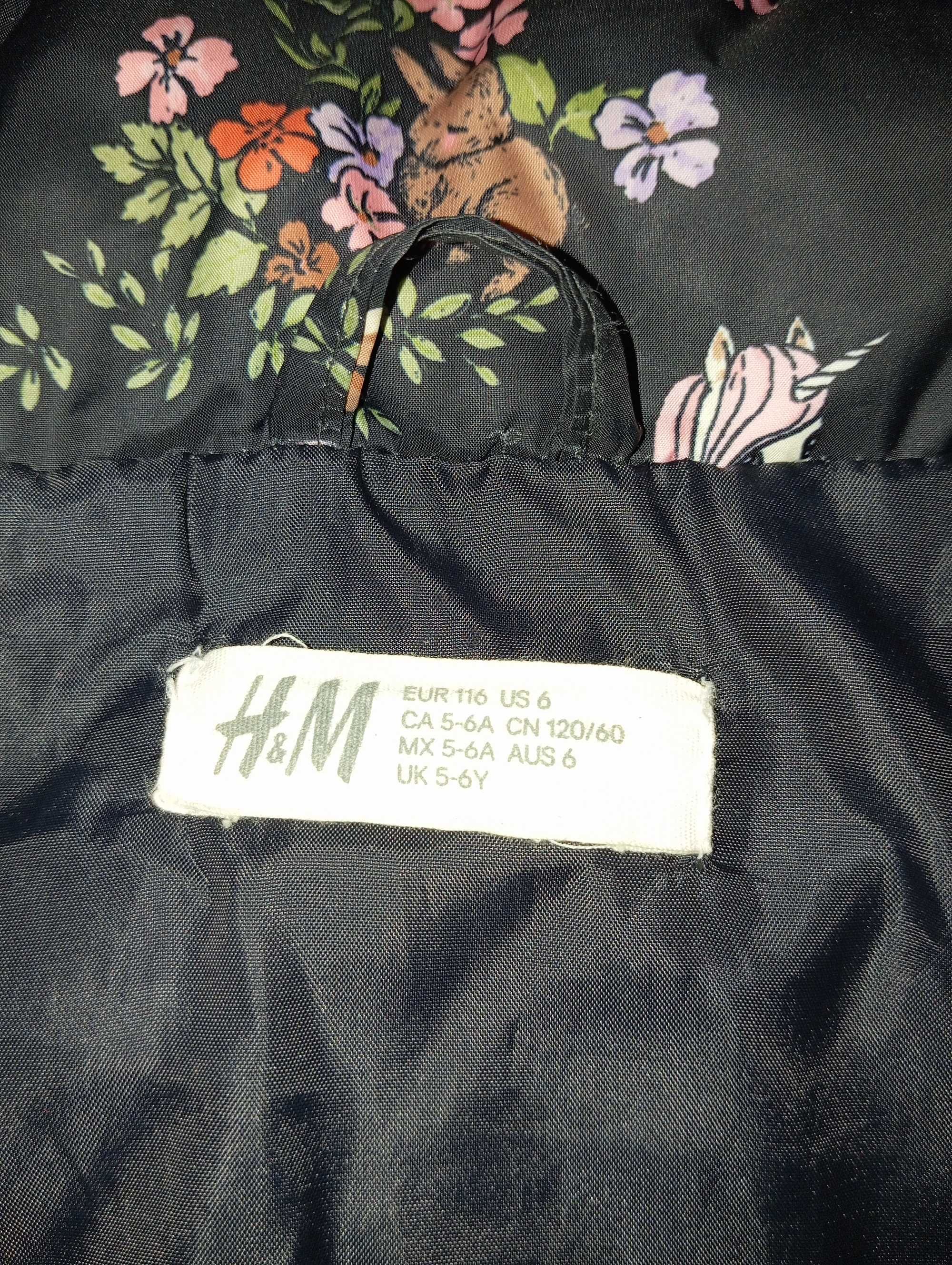 Kurtka zimowa dziewczęca.H&M 116