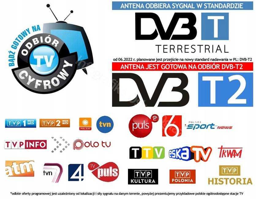 Antena DVB-T panelowa ATD16 aktywna zewnętrzna