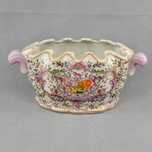 Floreira com brasão em Porcelana da China com Craquelê