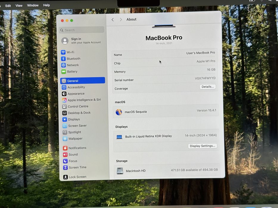 Apple Macbook Pro 14 M1 Pro 16GB Ram 512 GB SSD A2442