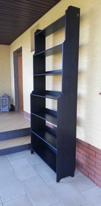 Regał Ikea półki witryna drewniana biblioteczka kredens szafa leksvik