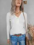 Sweter damski kremowy 100% merino prążek minimalizm casual Tricot S 36