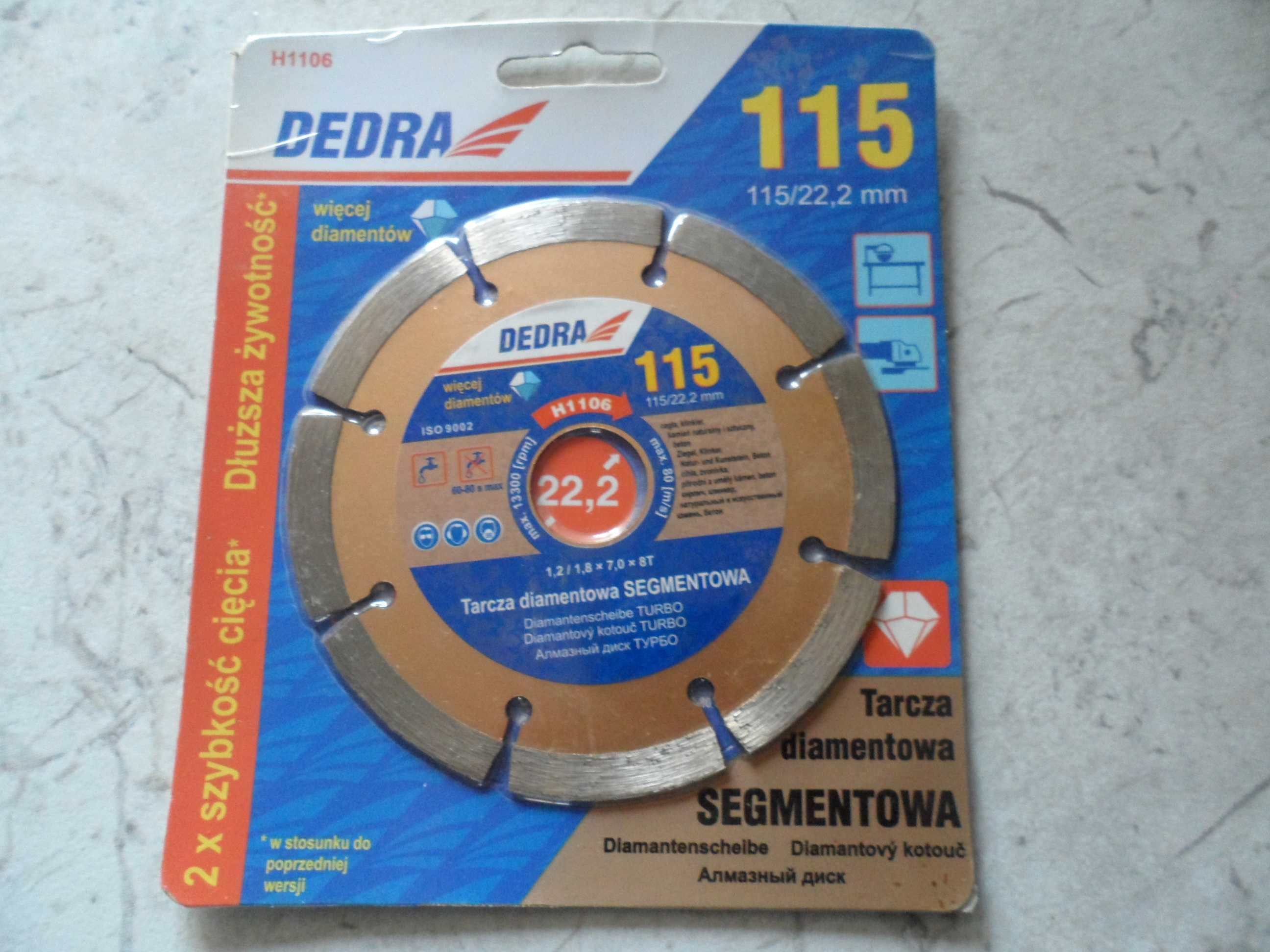 tarcza diamentowa segmentowa H1106 DEDRA 115/22,2 mm