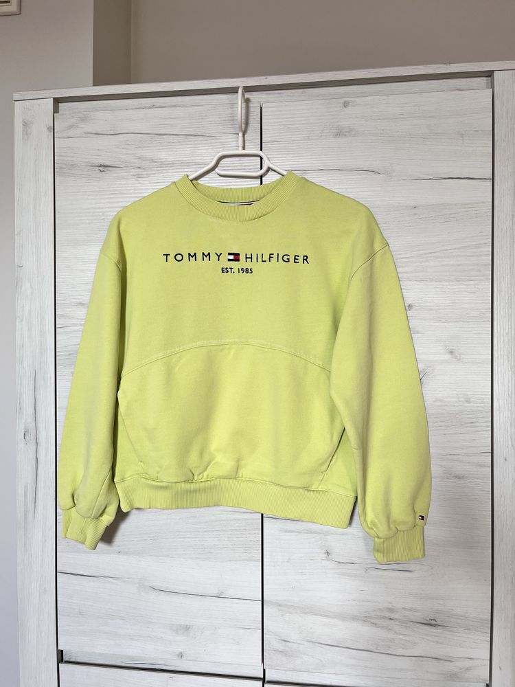 Bluza Tommy Hilfiger 152 dziecięca dziewczęca zielona limonkowa