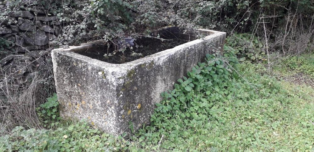 Pias tanques antigas em pedra para efeitos exteriores Peças grandes.