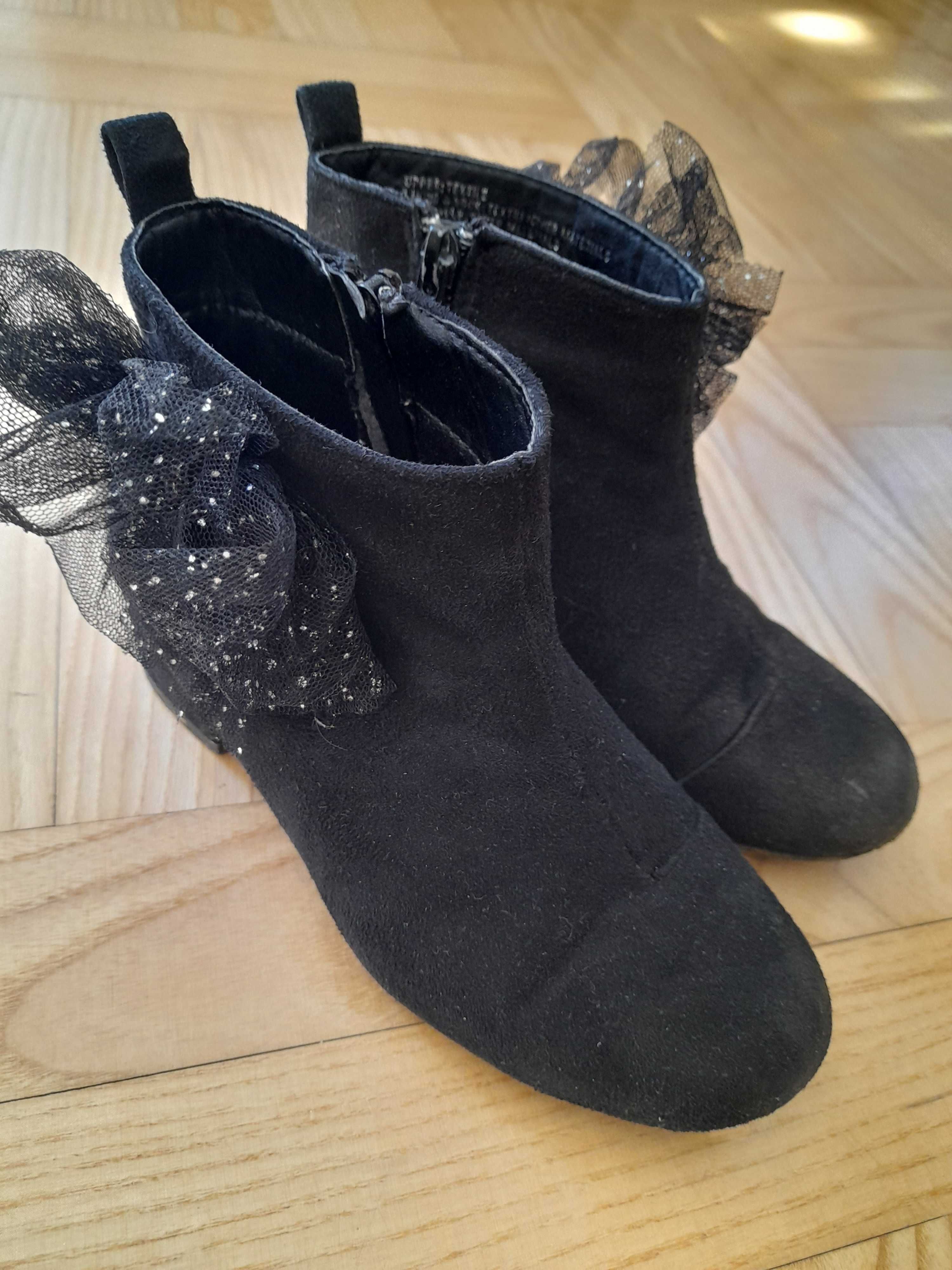 Buty,półbuty dla dziewczynki,rozm 32,czarne,zamsz