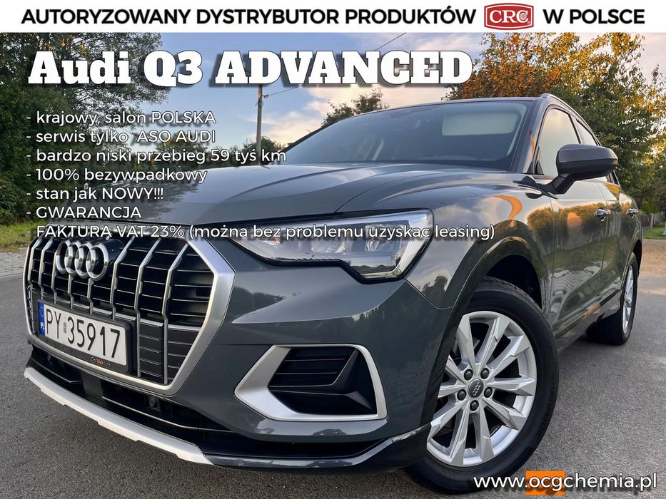 Audi Q3 Salon POLSKA, serwisowany tylko w ASO AUDI, mały przebieg, FAKTURA