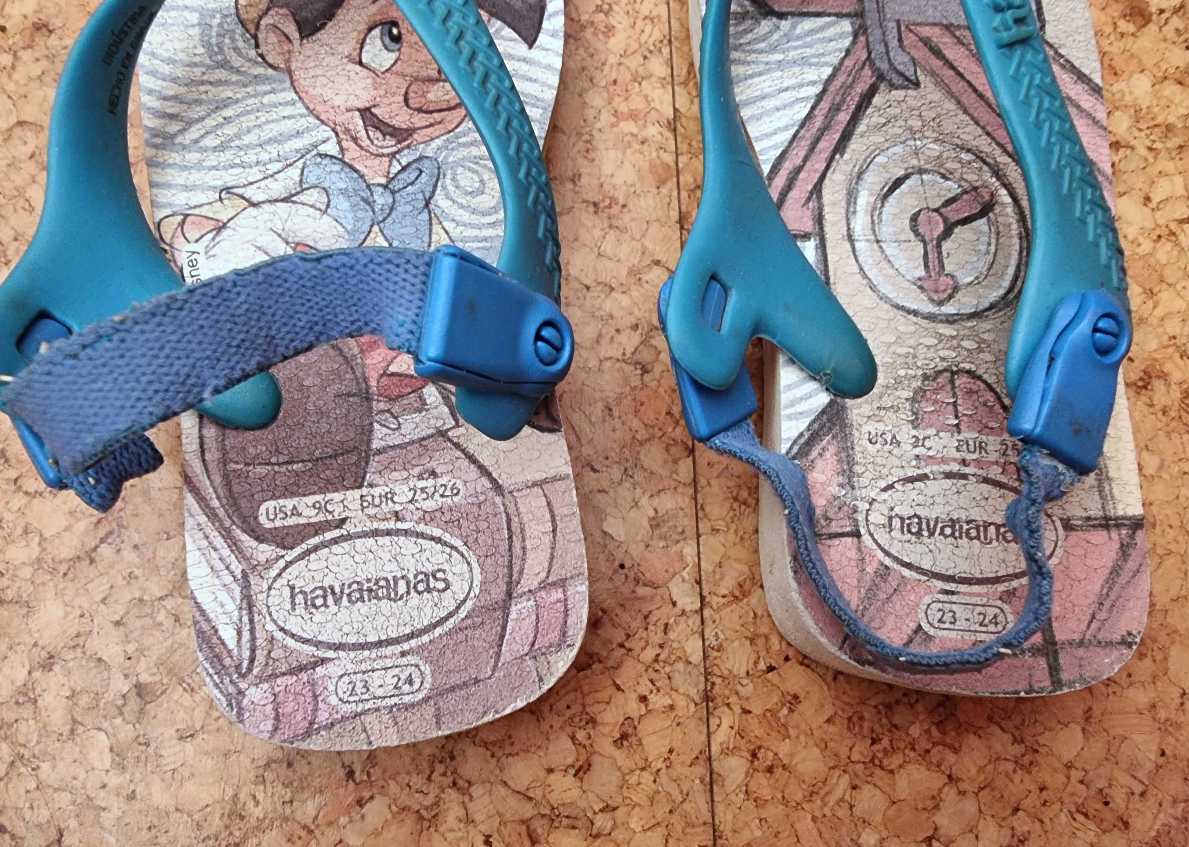 Havaianas Pinóquio em tons de azul e branco, tamanho 23-24 (EUR 25/26)