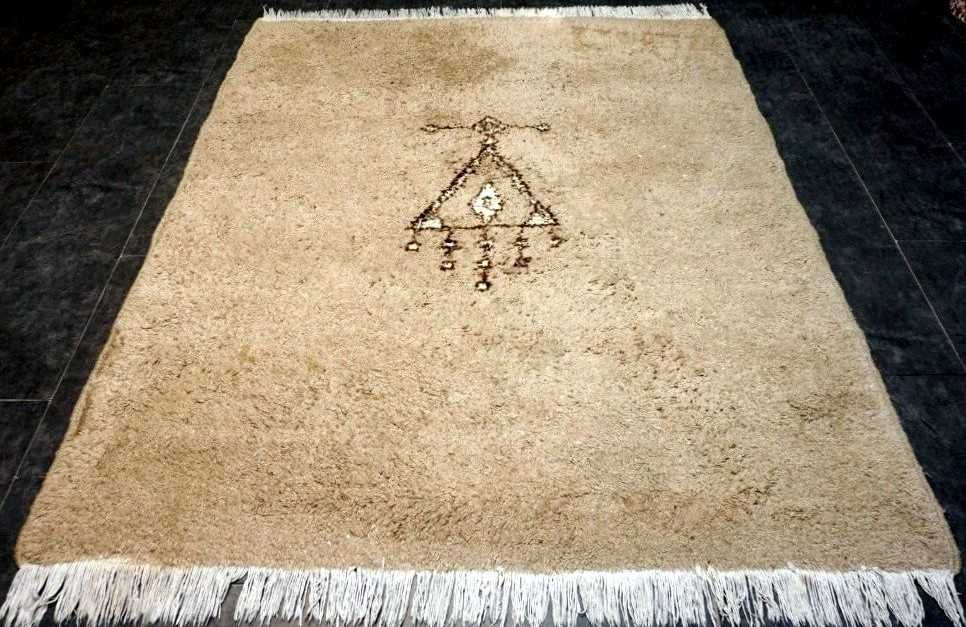 Tapete BERBERE BENI OURAIN (Atlas) em Lã, 215cm x 172cm, muito expesso