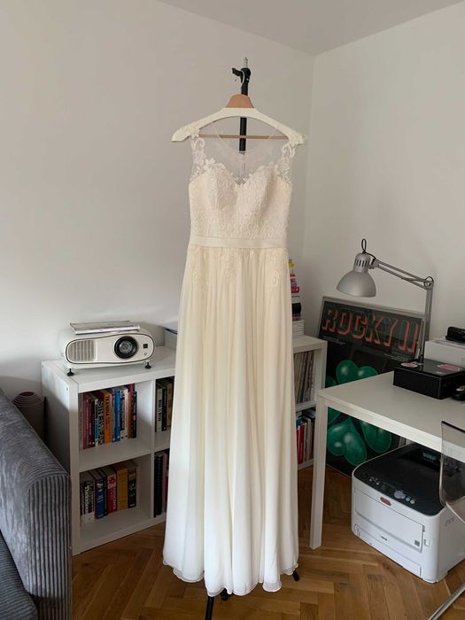 Suknia ślubna Annais by Ola La Elviretta muślin + koronka