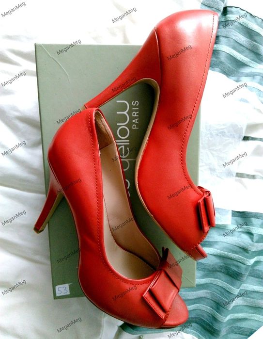 Czółenka peep toe 100% skóra naturalna licowa