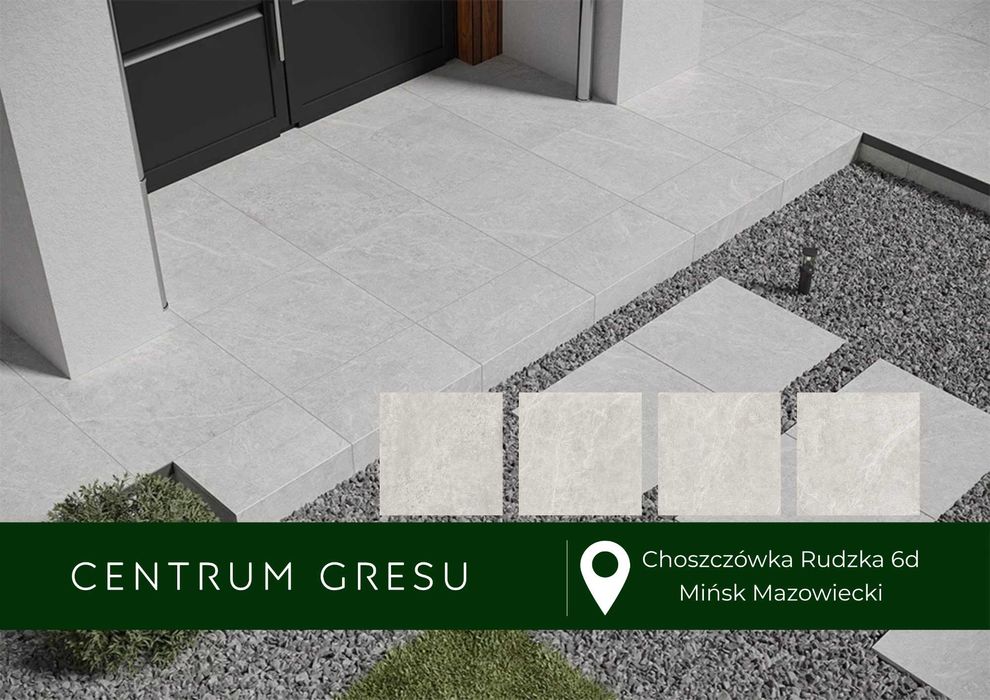 Płyty Płytki taras podjazd ogród gres Crusil PIETRA ANTICA WHITE 60x60