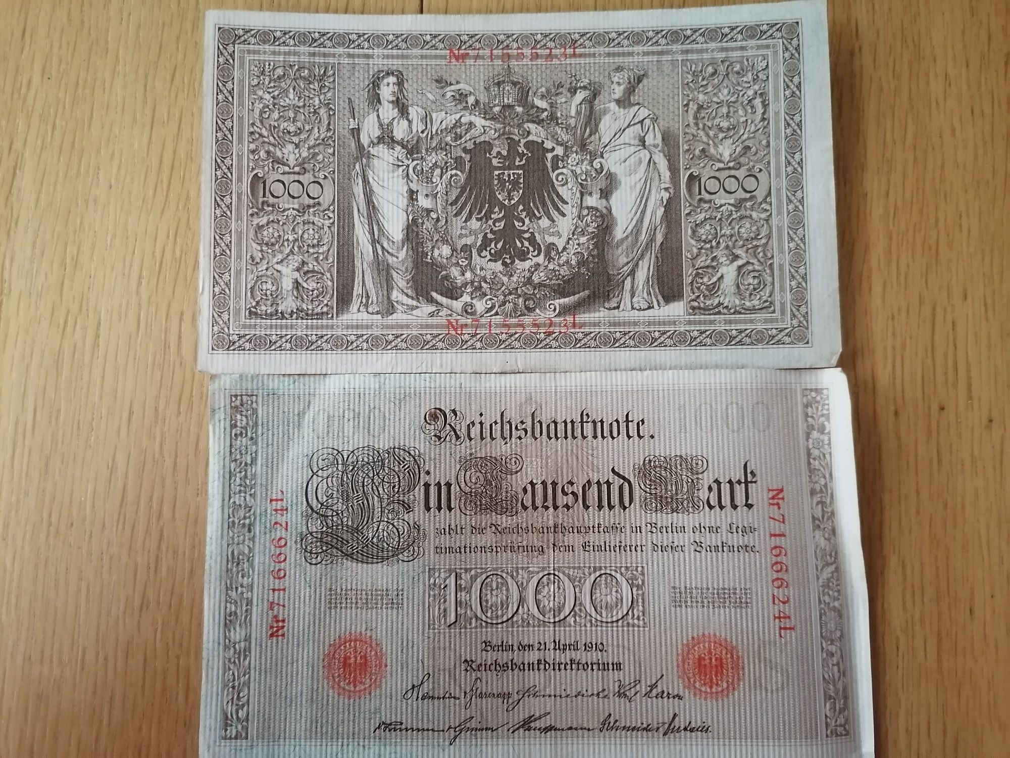 Banknot 1000 marek Niemieckich z 1910r.