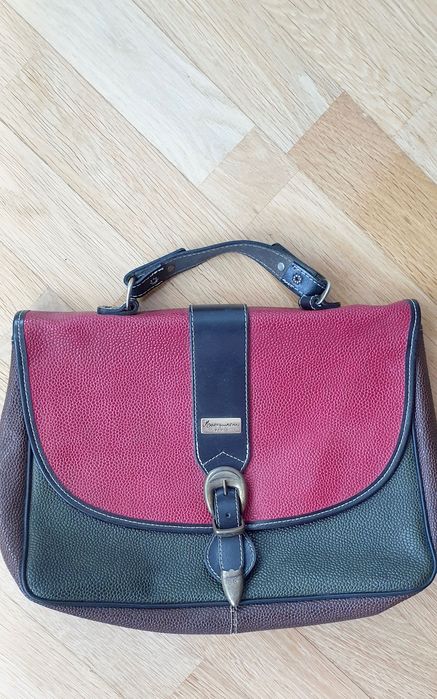 Симпатична жіноча сумка-портфель/не шкіряна, різнокольорова