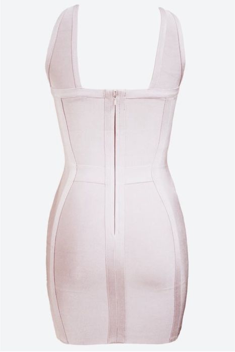 Платье бандажное утягивающее пудра