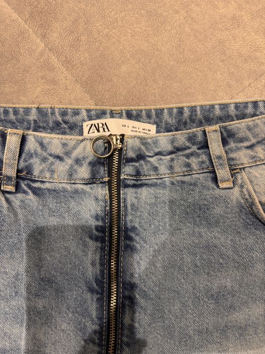 Джинсова спідниця zara синього кольору