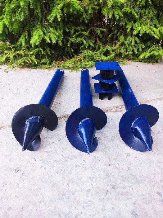 Гвинтові палі, одновиткові, оголовки, геошурупи,  монтаж