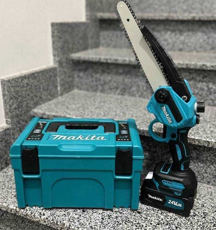 Аккумуляторная мини пила в кейсе Makita бесщеточная пилка смазкой цепи
