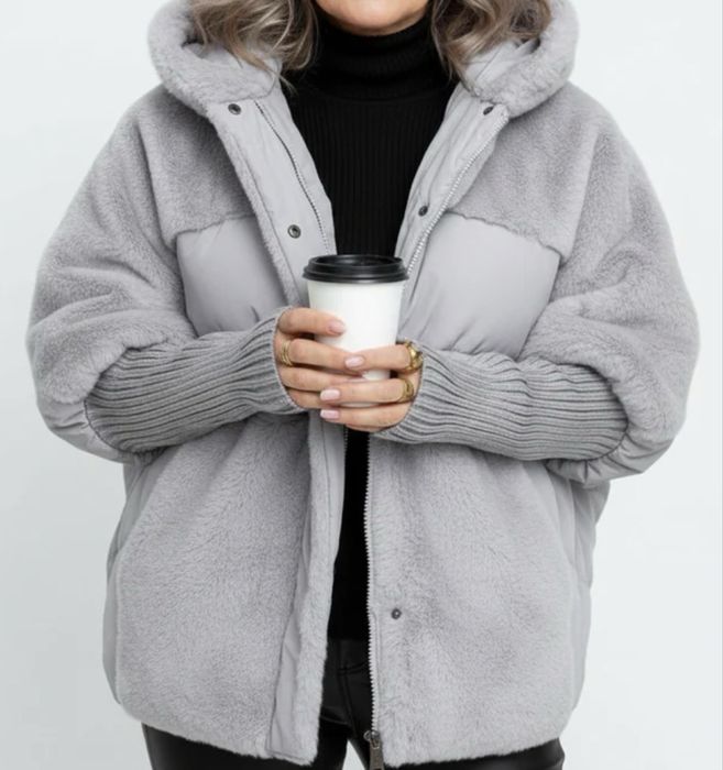 Kurtka płaszcz z kapturem r.M