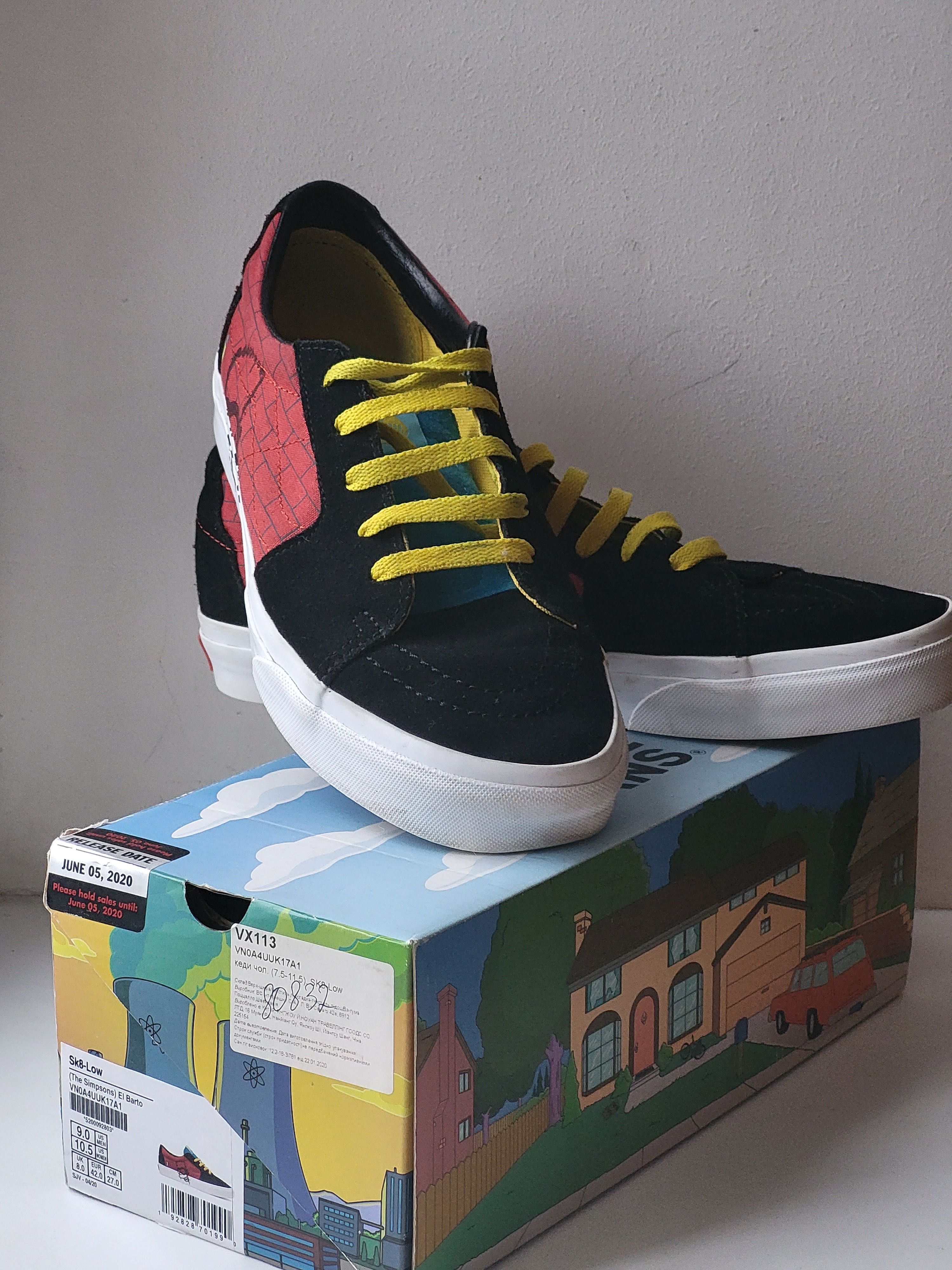 Кеди VANS & THE SIMPSONS "El Barto" 42 кроссовки венсы ванс венси крос
